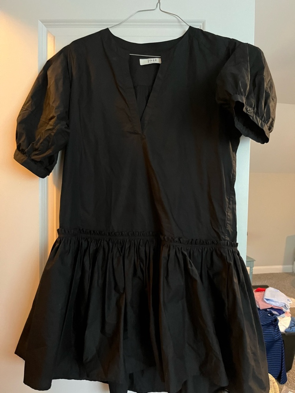 Joie black dress xl extra large short sleeve  drop waist